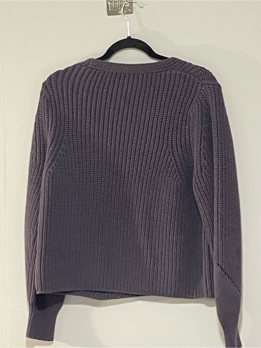Women's Chunky Rib Knit Sweater - Dark Gray. 100%Cotton. Item #11466